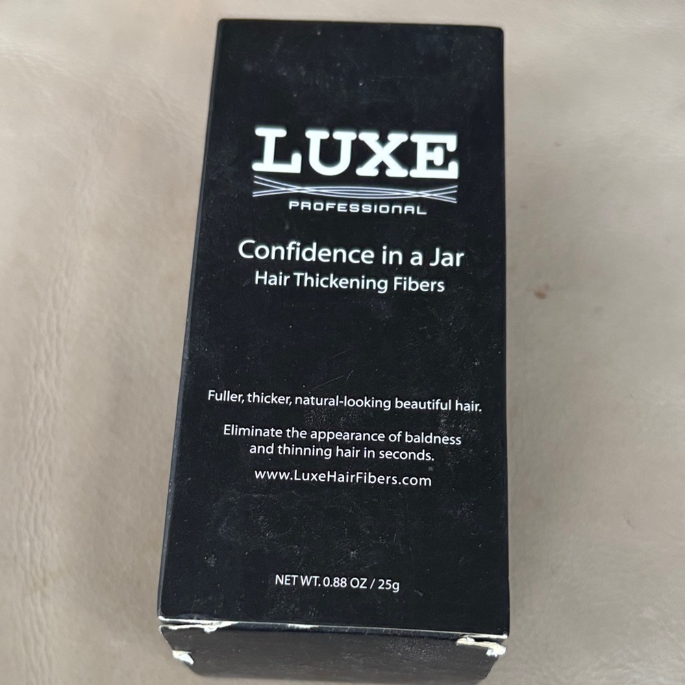 Luxe Professional Black Hair Thickening Fibers.  25g.  New Sealed!